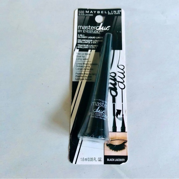Maybelline Masterduo 2in 1 Glossy Liquid Liner 500 Black Lacoquer - Picture 1 of 2